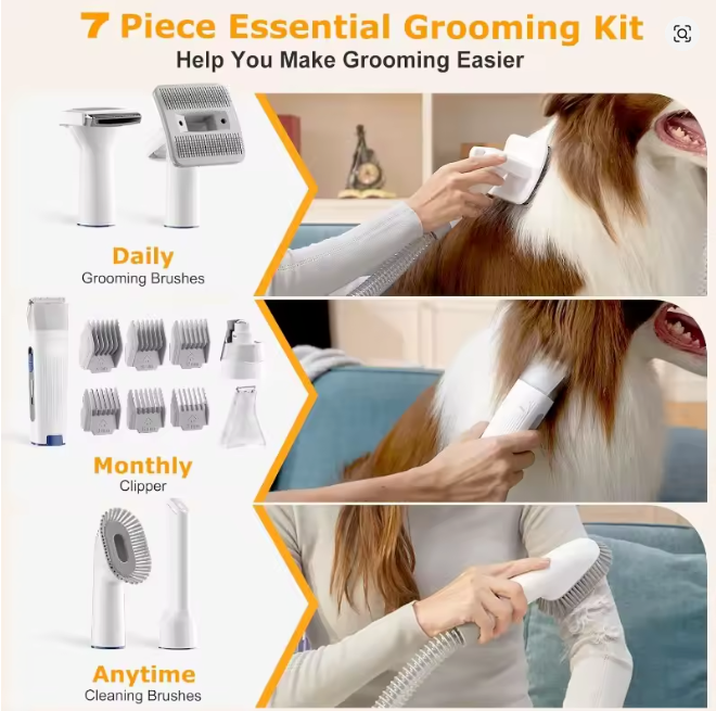 7 Piece Pet Grooming Vacuum