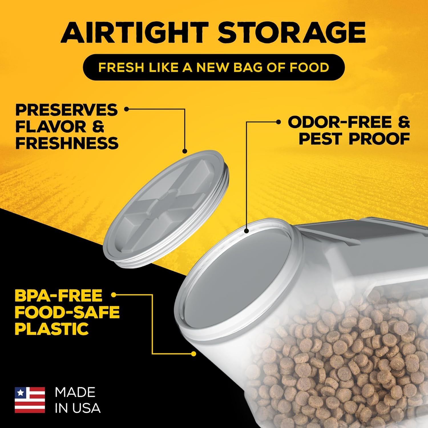 Airtight Pet Food Container 35lbs.